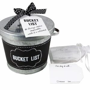 Chalkboard Bucket List Tin with Polka Dot Ribbon